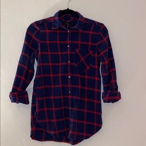 J Crew Long/Chambray Bottom Up Shirt
